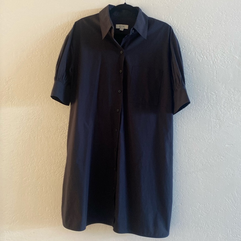 COS Navy 100% Cotton Poplin Dress